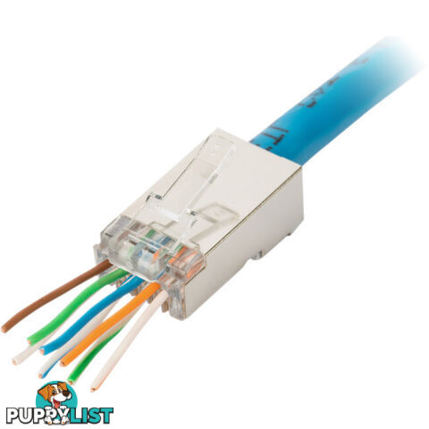 T3SPSC6S-50 STP CAT6A/6 SOLID SNAP PLUG WITH COPPER STRIP RJ45 SHIELDED 1.2MM PACK OF 50