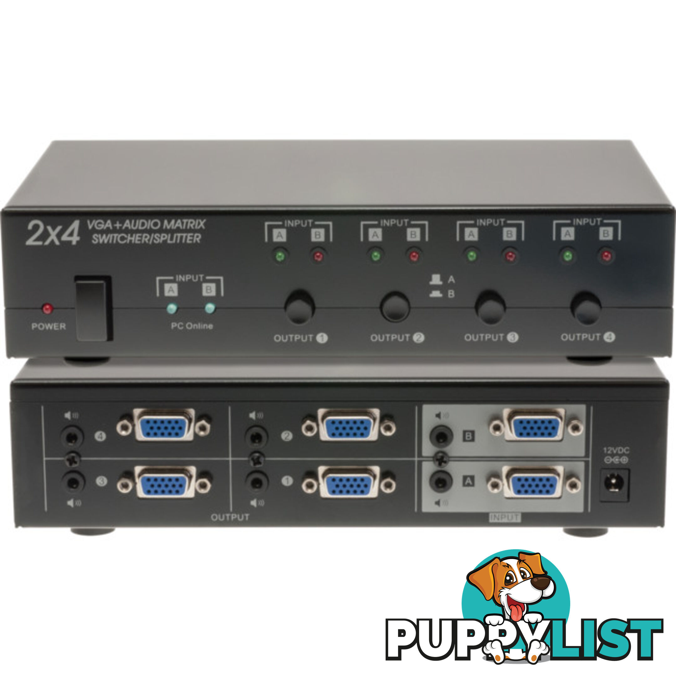 PRO1338 2X4 VGA + AUDIO MATRIX SWITCHER SPLITTER