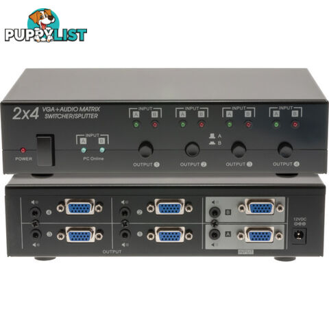 PRO1338 2X4 VGA + AUDIO MATRIX SWITCHER SPLITTER