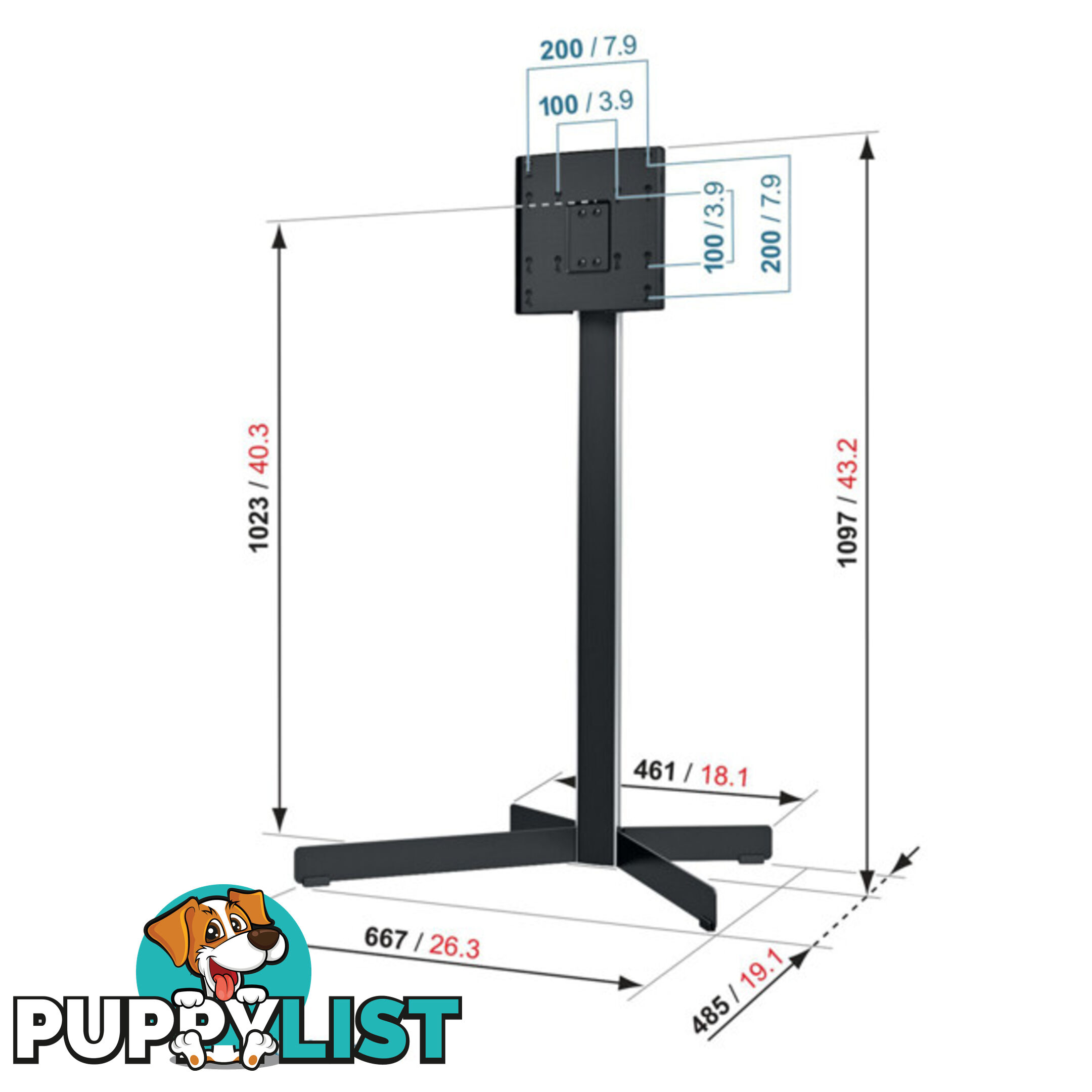 EFF8230 19" - 37" FLOOR TV STAND