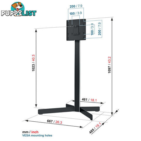 EFF8230 19" - 37" FLOOR TV STAND