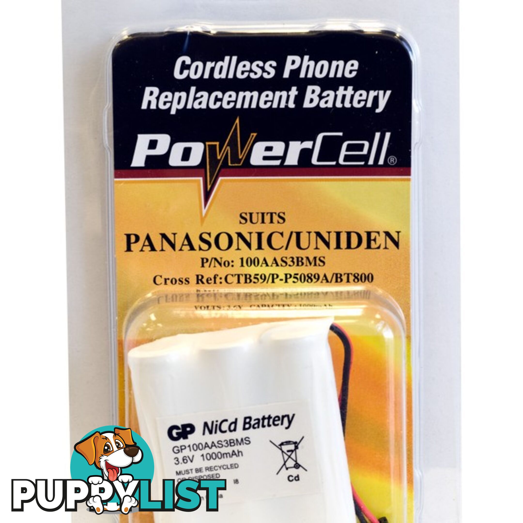 CTB59 3.6V NICAD 1000MAH BATTERY SUITS PANASONIC / UNIDEN PHONE