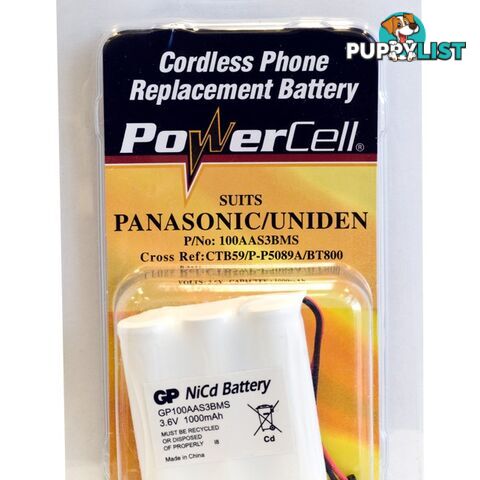 CTB59 3.6V NICAD 1000MAH BATTERY SUITS PANASONIC / UNIDEN PHONE