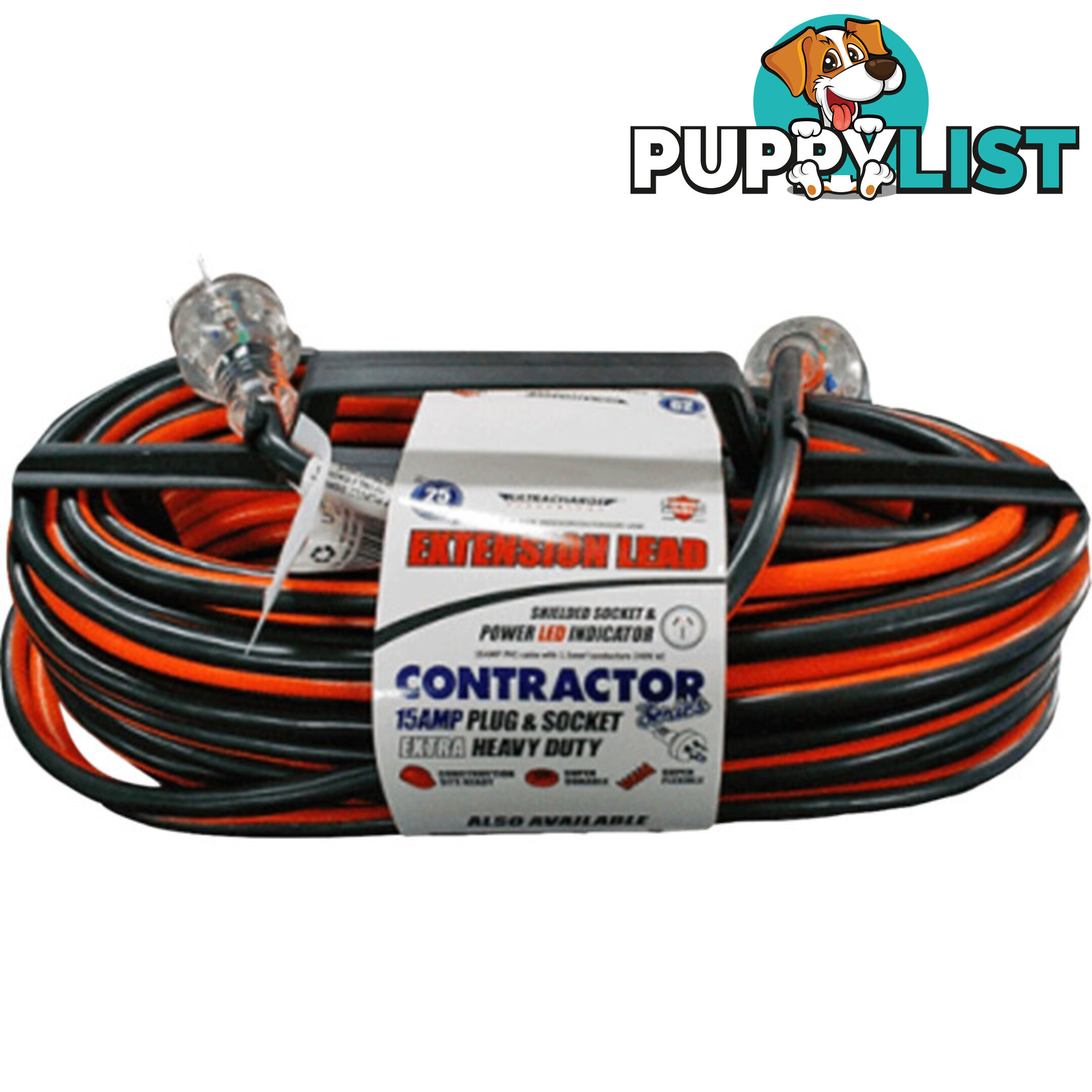 UR25010C 10M 15A HEAVY DUTY CONTRACTOR EXTENSION LEAD