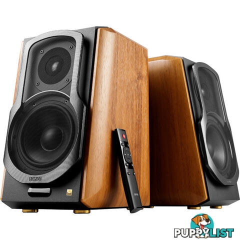 S1000MKII 120W BLUETOOTH STUDIO SPEAKERS ACTIVE BOOKSHELF BROWN