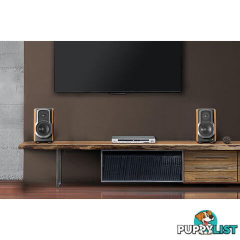 S1000MKII 120W BLUETOOTH STUDIO SPEAKERS ACTIVE BOOKSHELF BROWN