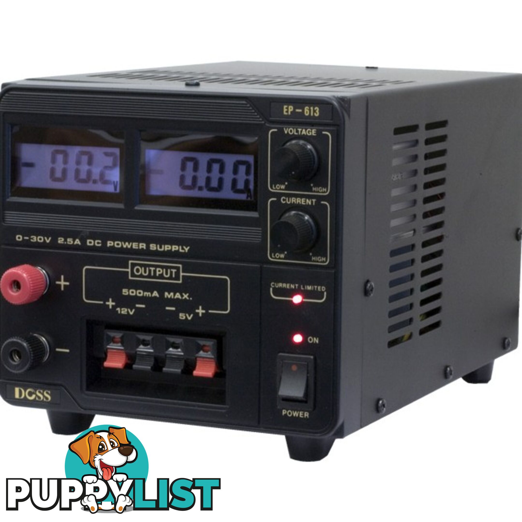 EP613 2.5AMP 0-30V DC POWER SUPPLY DIGITAL BENCH TOP BLACK