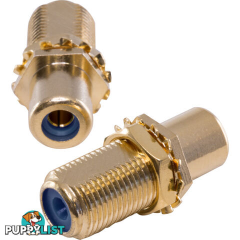 KPARCFB GOLD 'F' SOCKET TO RCA SOCKET BLUE JOINER - KORDZ