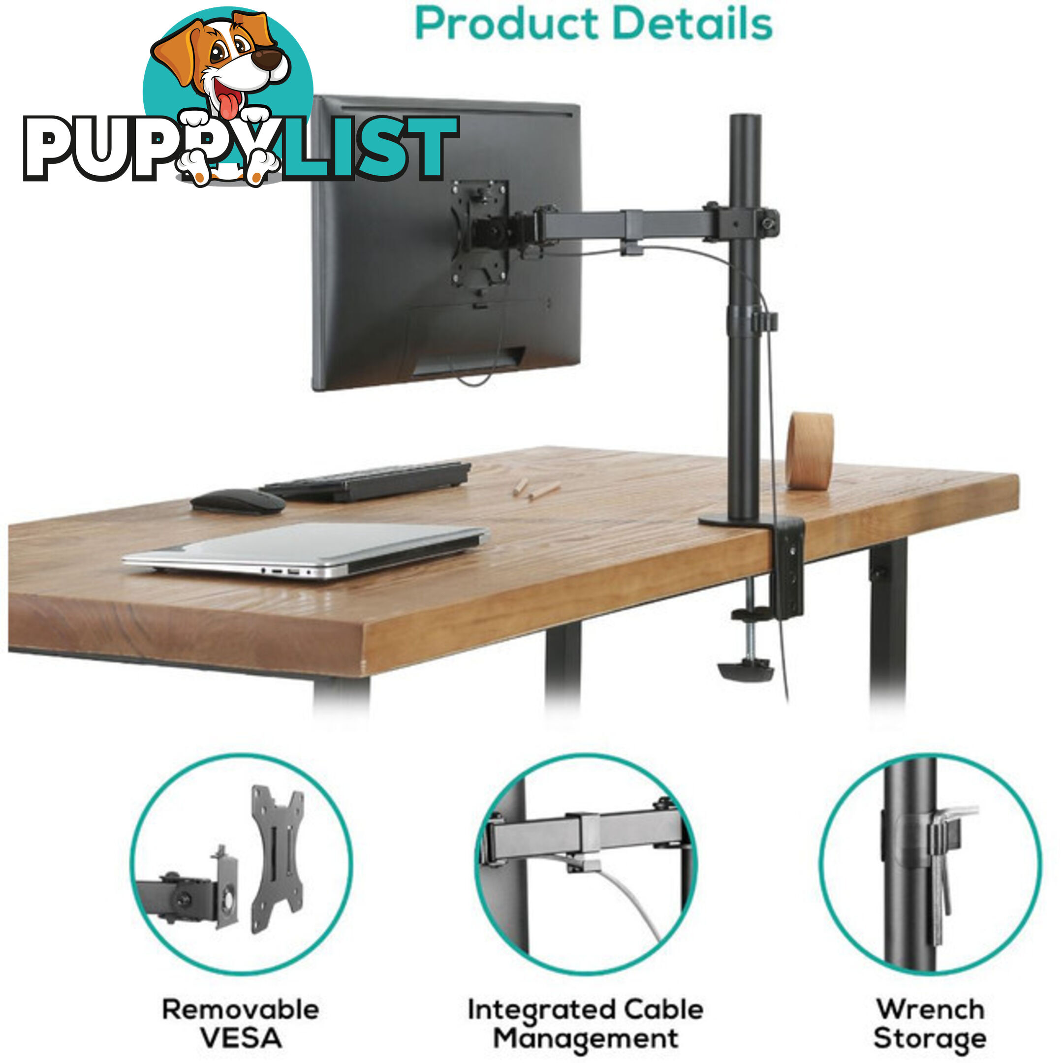 SC01K ACTIVIVA SINGLE MONITOR ARM DOUBLE JOINT