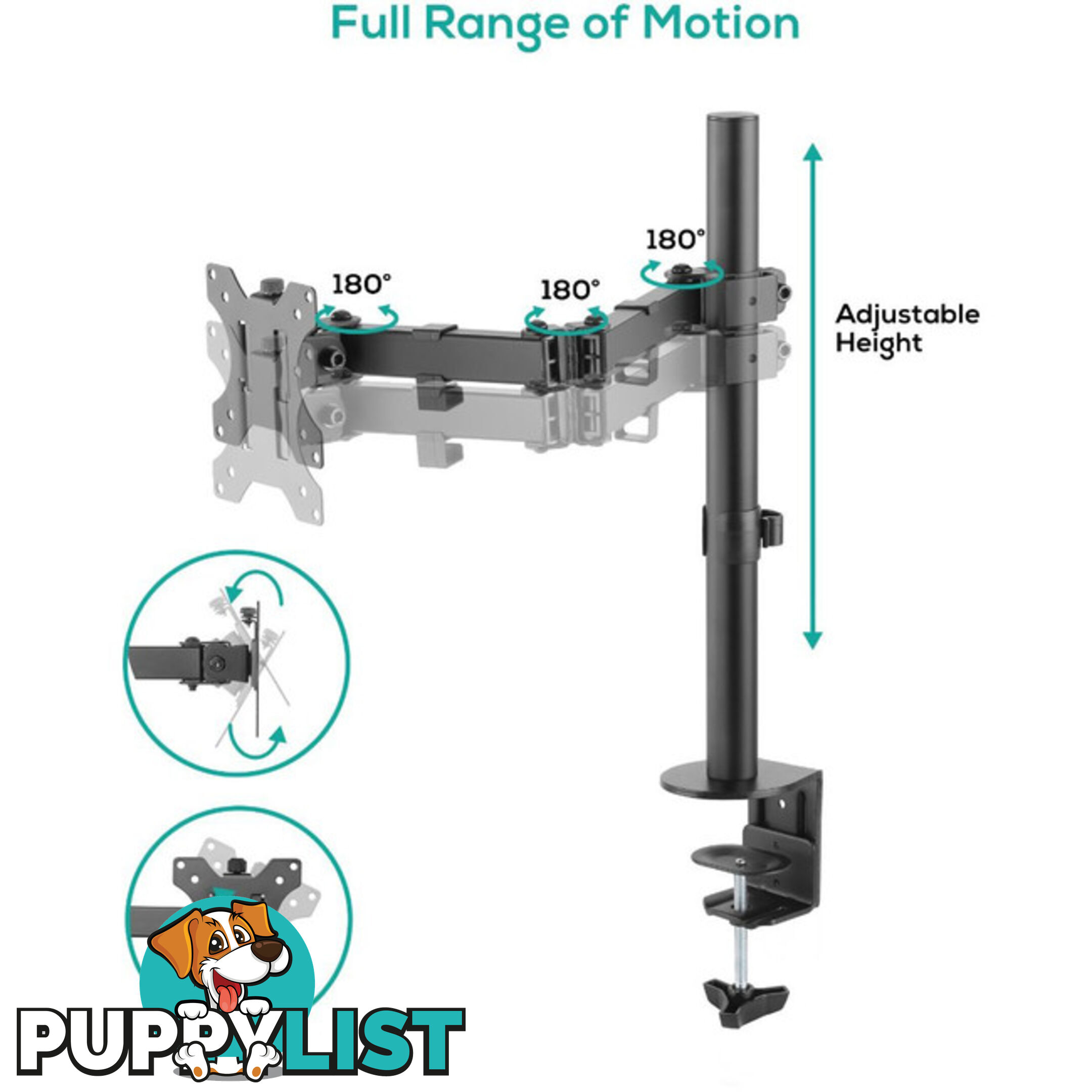 SC01K ACTIVIVA SINGLE MONITOR ARM DOUBLE JOINT