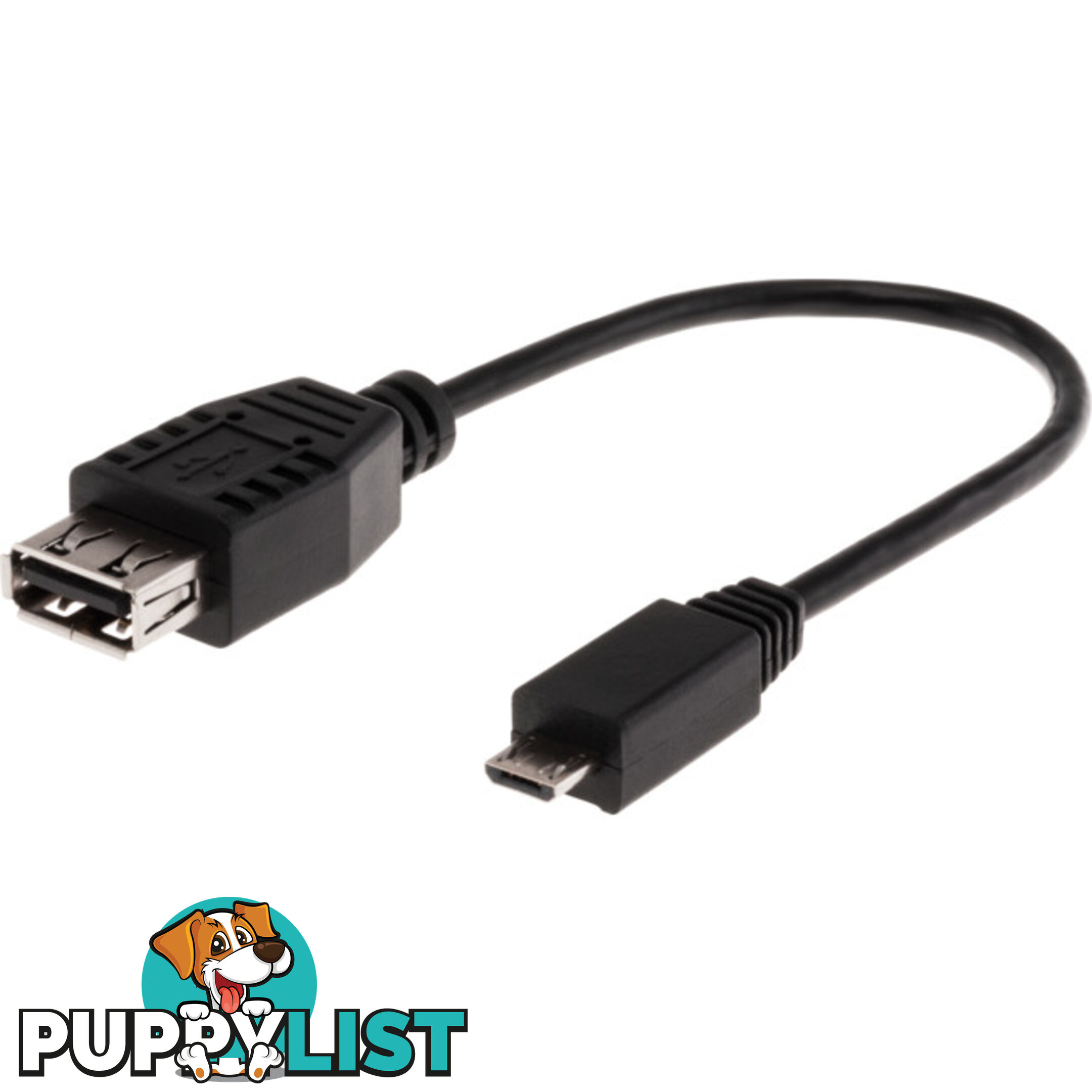 LC7245 MICRO USB OTG CABLE - 15CM USB-A SOCKET TO MICRO USB-B