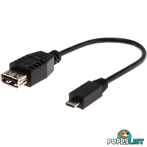 LC7245 MICRO USB OTG CABLE - 15CM USB-A SOCKET TO MICRO USB-B