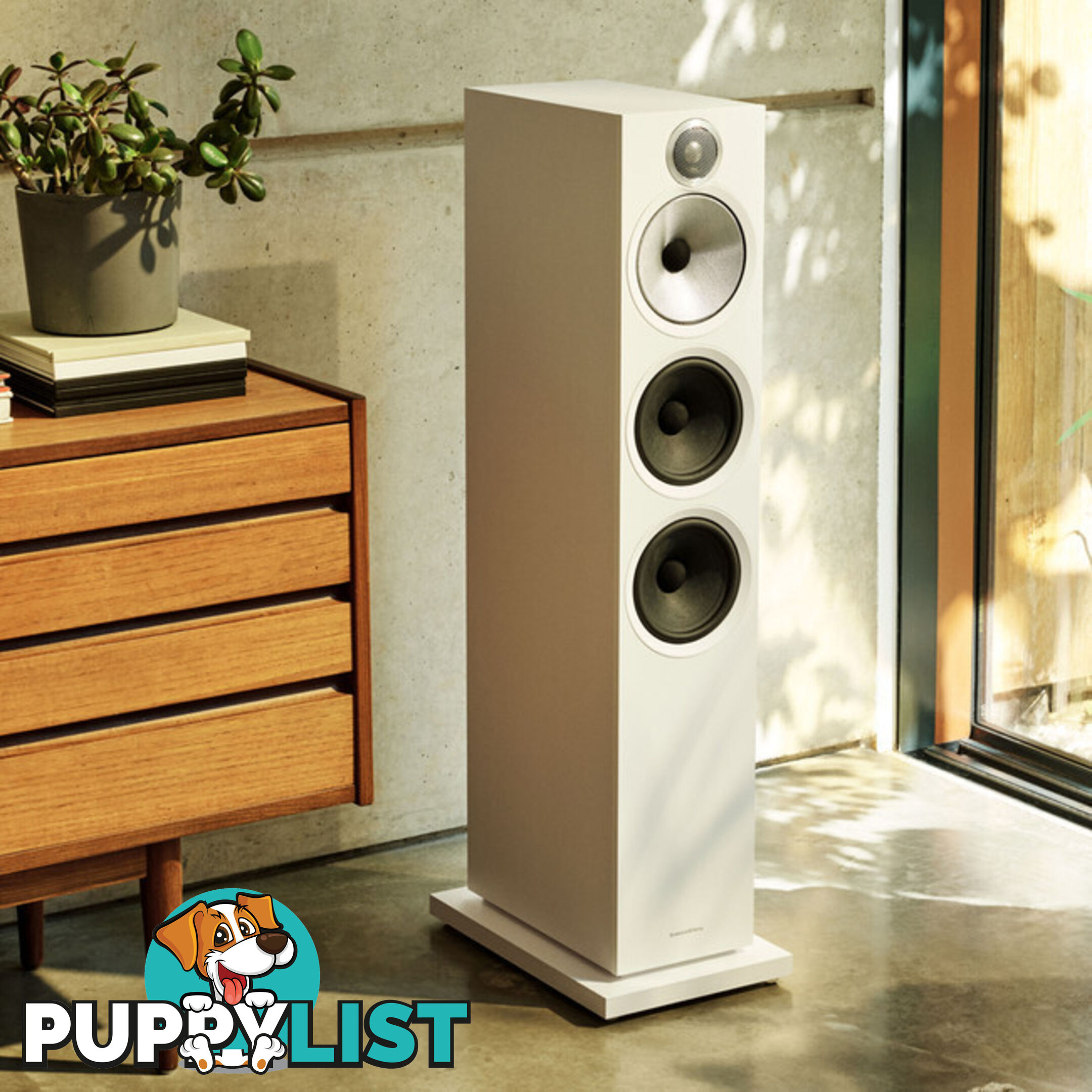 603S3W 3-WAY FLOORSTANDING SPEAKERS WHITE FINISH