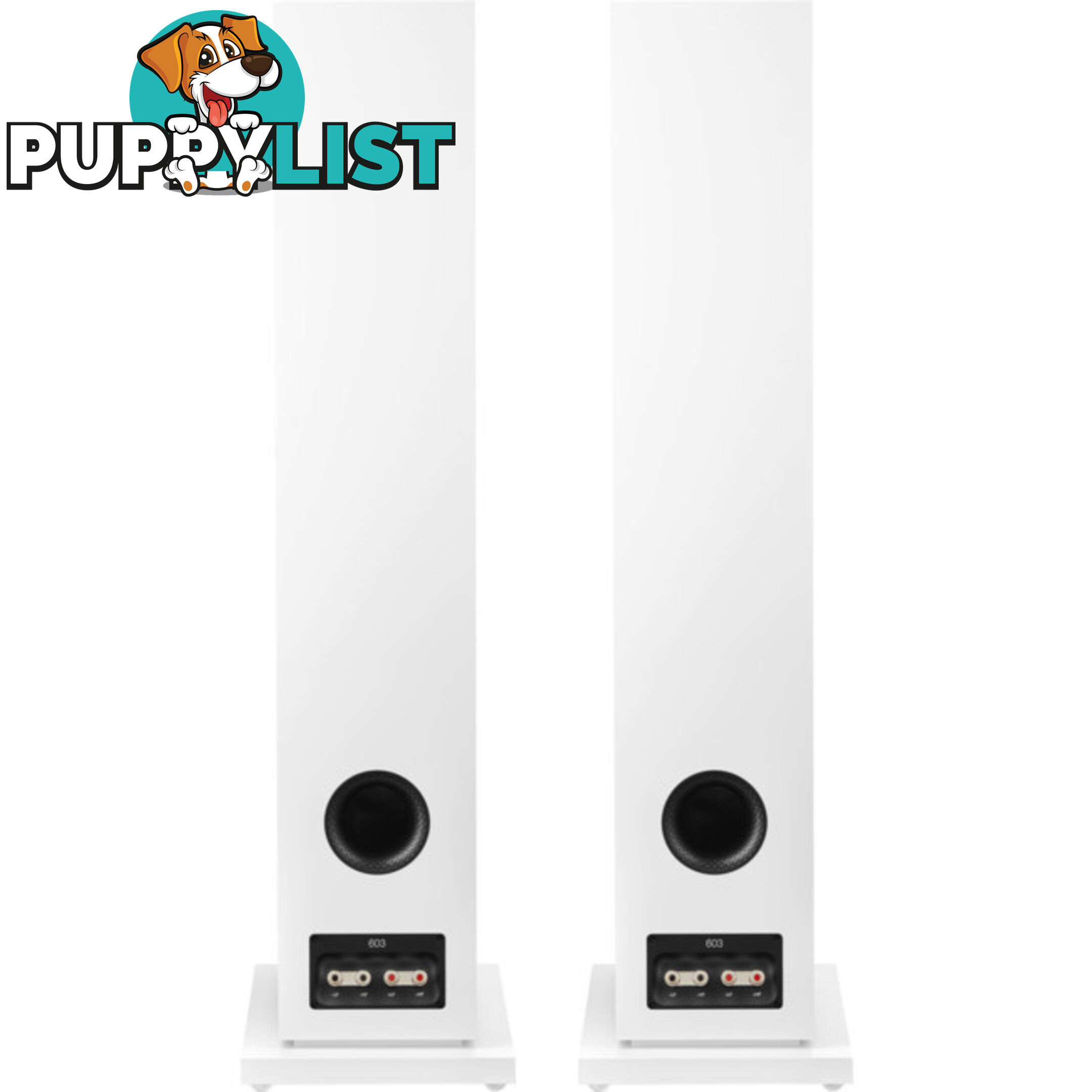 603S3W 3-WAY FLOORSTANDING SPEAKERS WHITE FINISH