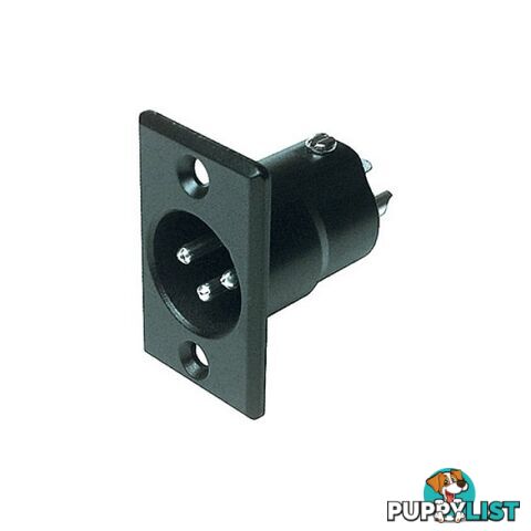 PD5349 3 PIN PANEL XLR PLUG (AC3MPNZB METAL BLACK RECTANGULAR