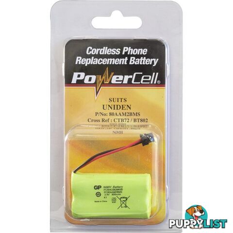 CTB72 2.4V NIMH 800MAH BATTERY SUITS UNIDEN CORDLESS PHONE