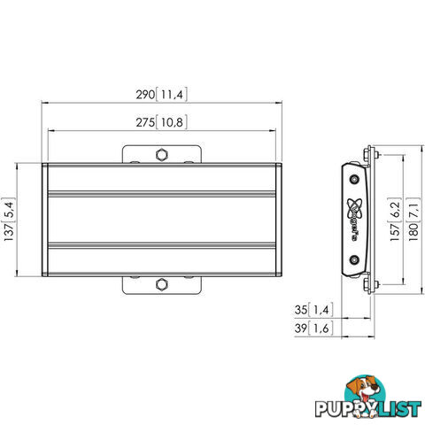 PFB3402B SMALL INTERFACE BAR MAX HORIZONTAL FITMENT 290MM