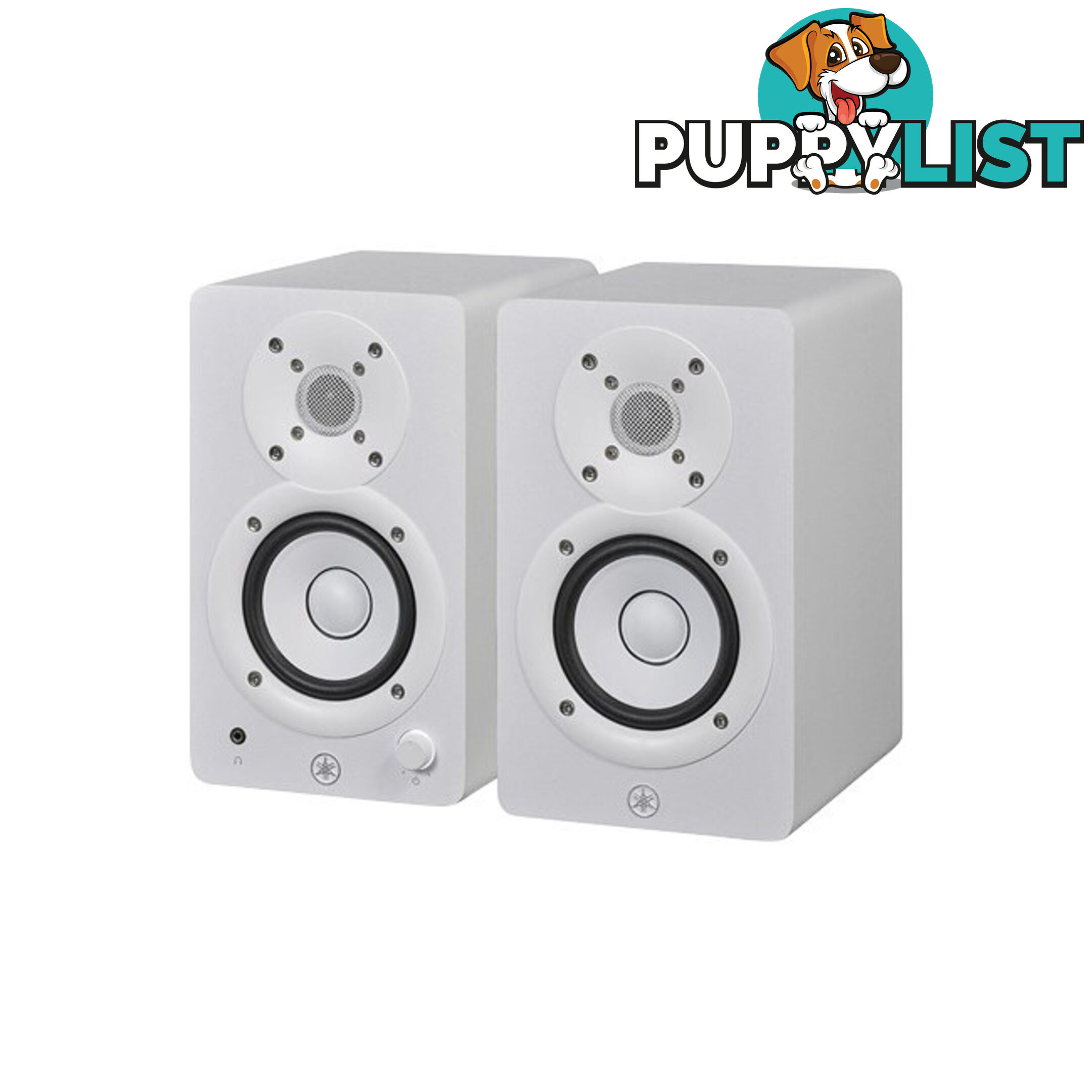 HS3W WHITE 3.5" 2 WAY POWERED STUDIO MONITORS