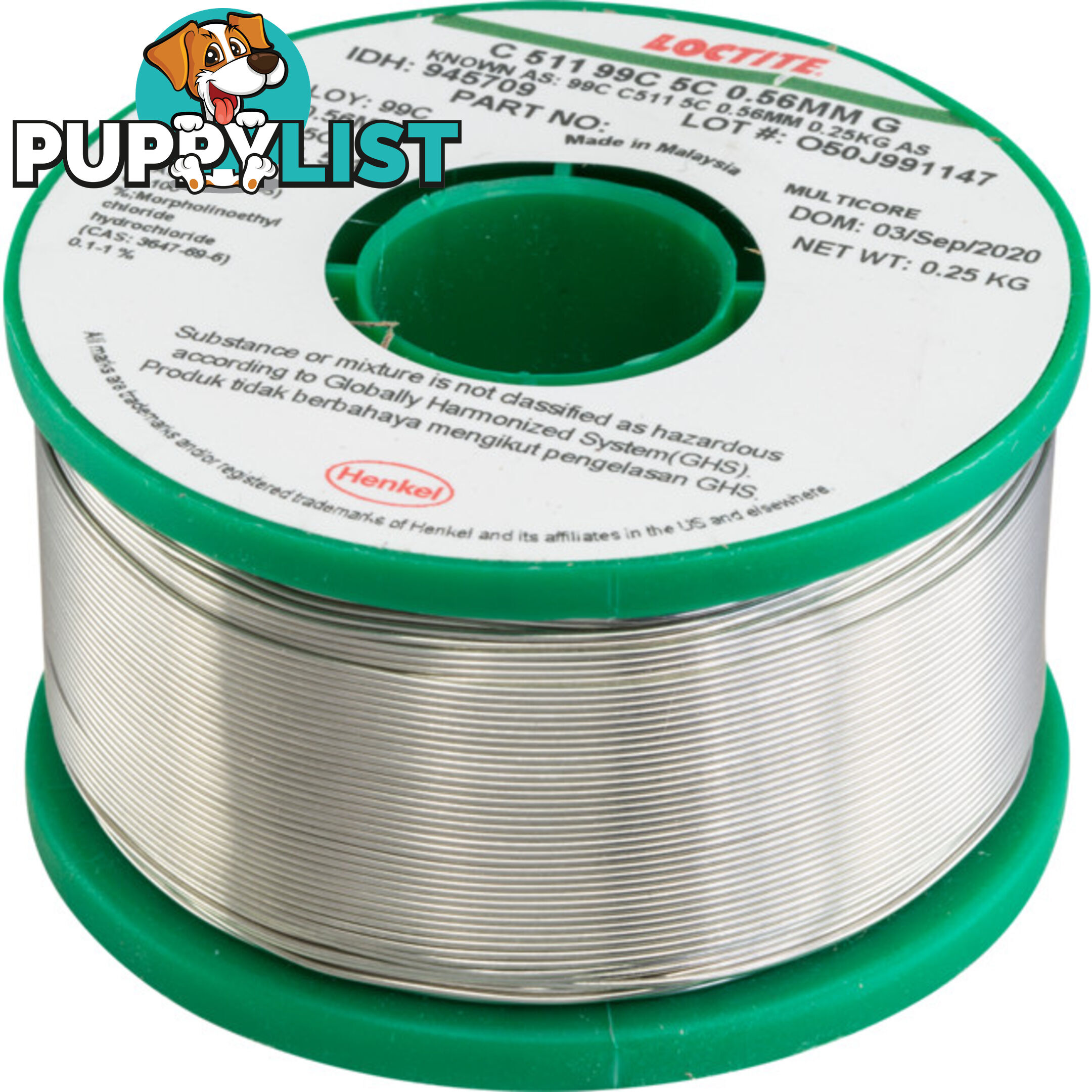 LF0.56-250G 0.56MM LEAD FREE SOLDER 250G 99% TIN, 1% COPPER - MULTICORE