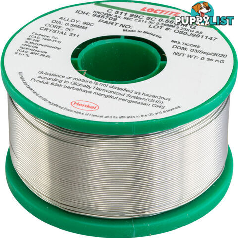 LF0.56-250G 0.56MM LEAD FREE SOLDER 250G 99% TIN, 1% COPPER - MULTICORE