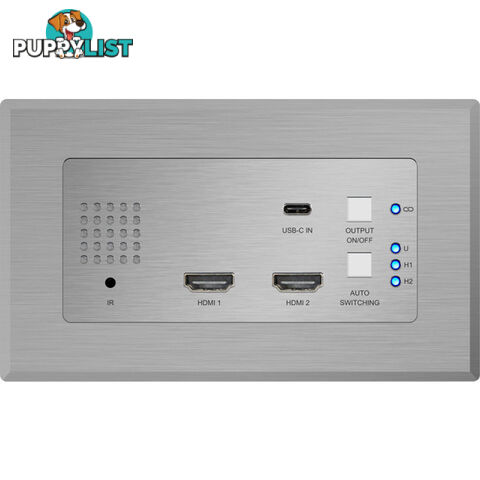 HEX31WPWTX 2 XHDMI AND1-USB-C WALL PLATE HDBASET-TX - MANUAL / AUTO