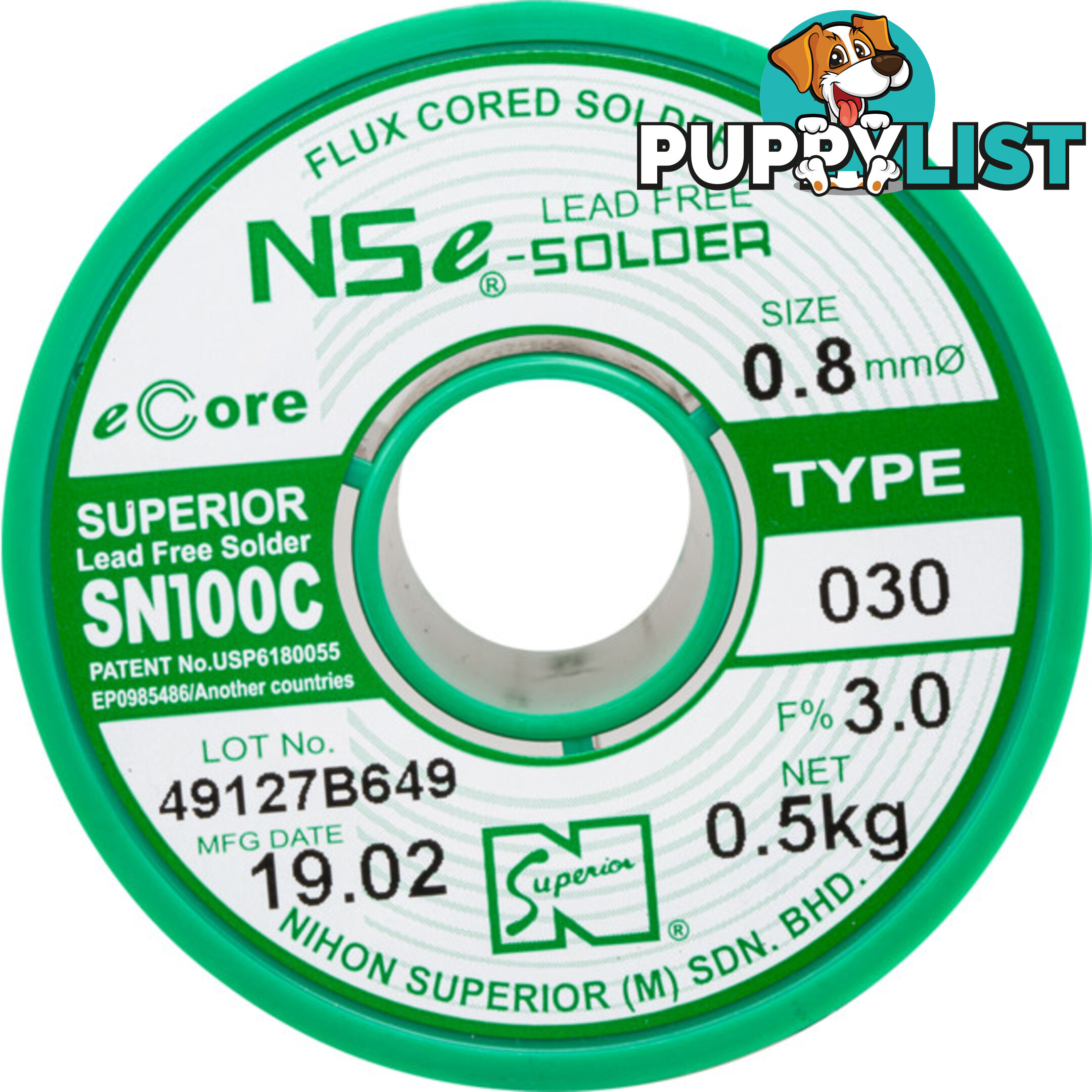 LF0.8SN100C.5K 0.8MM LEAD FREE SOLDER 500G NIHON SUPERIOR SN100C