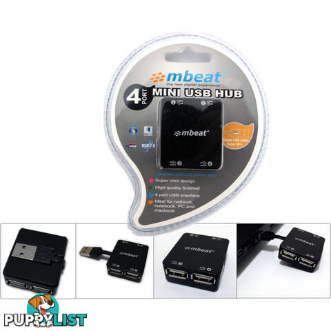 UPH110K 4 PORT SUPER MINI USB 2.0 HUB MBEAT