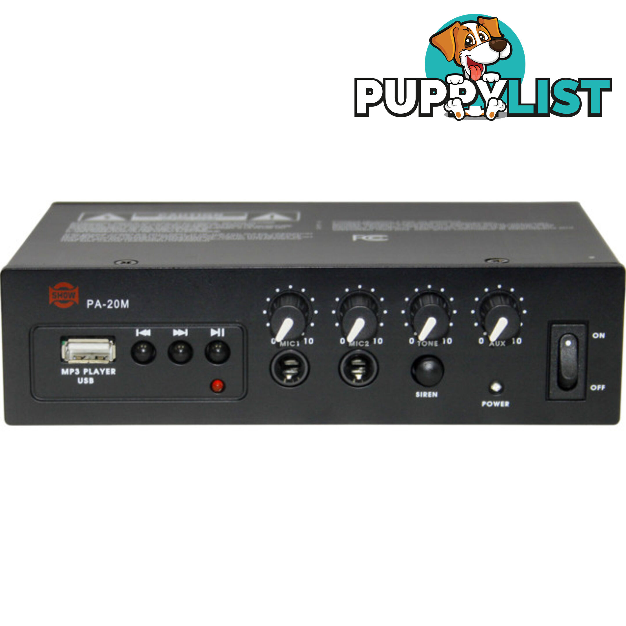 PA20M 20W DC12V CLASS D AMPLIFIER MP3 SIREN 2XMIC AUX IN SHOW