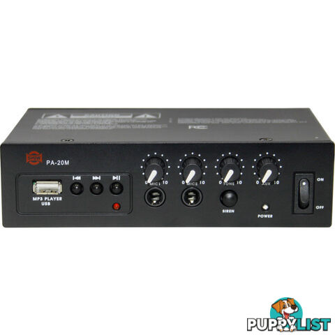 PA20M 20W DC12V CLASS D AMPLIFIER MP3 SIREN 2XMIC AUX IN SHOW