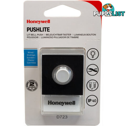 D723 ILLUMINATED DOOR BELL PRESS HARD WIRED - HONEYWELL