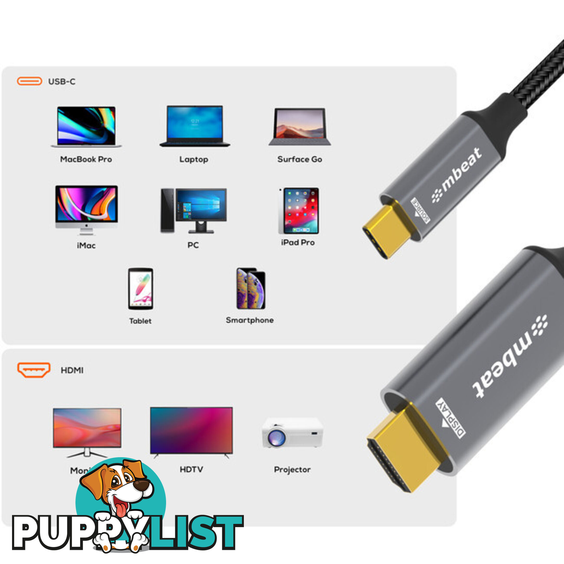 LC8022 1.8M USB-C TO HDMI CABLE 8K TOUGH LINK