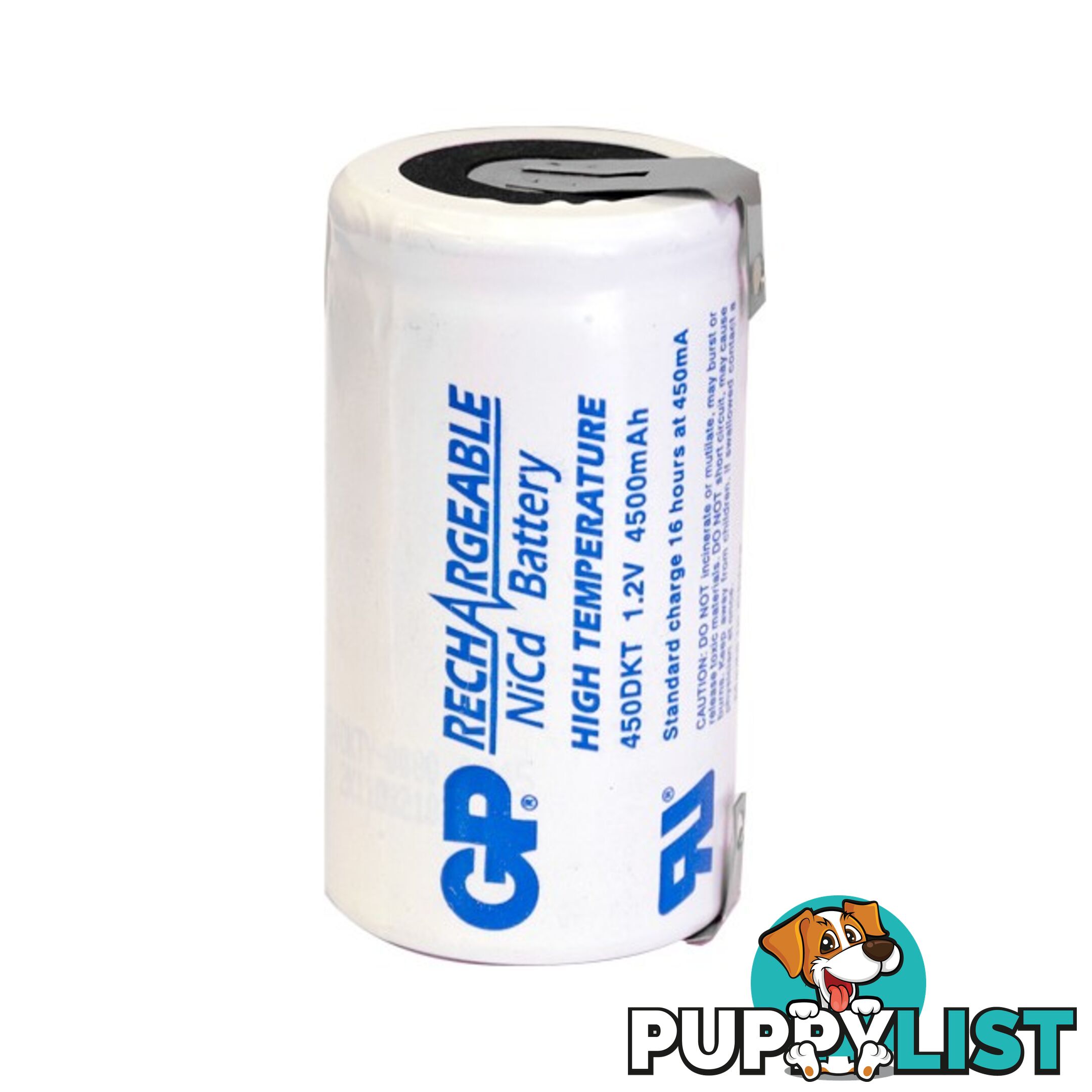 GP450DT 4500MAH 'D' CELL NICAD WITH TAGS RECHARGEABLE BATTERY GP