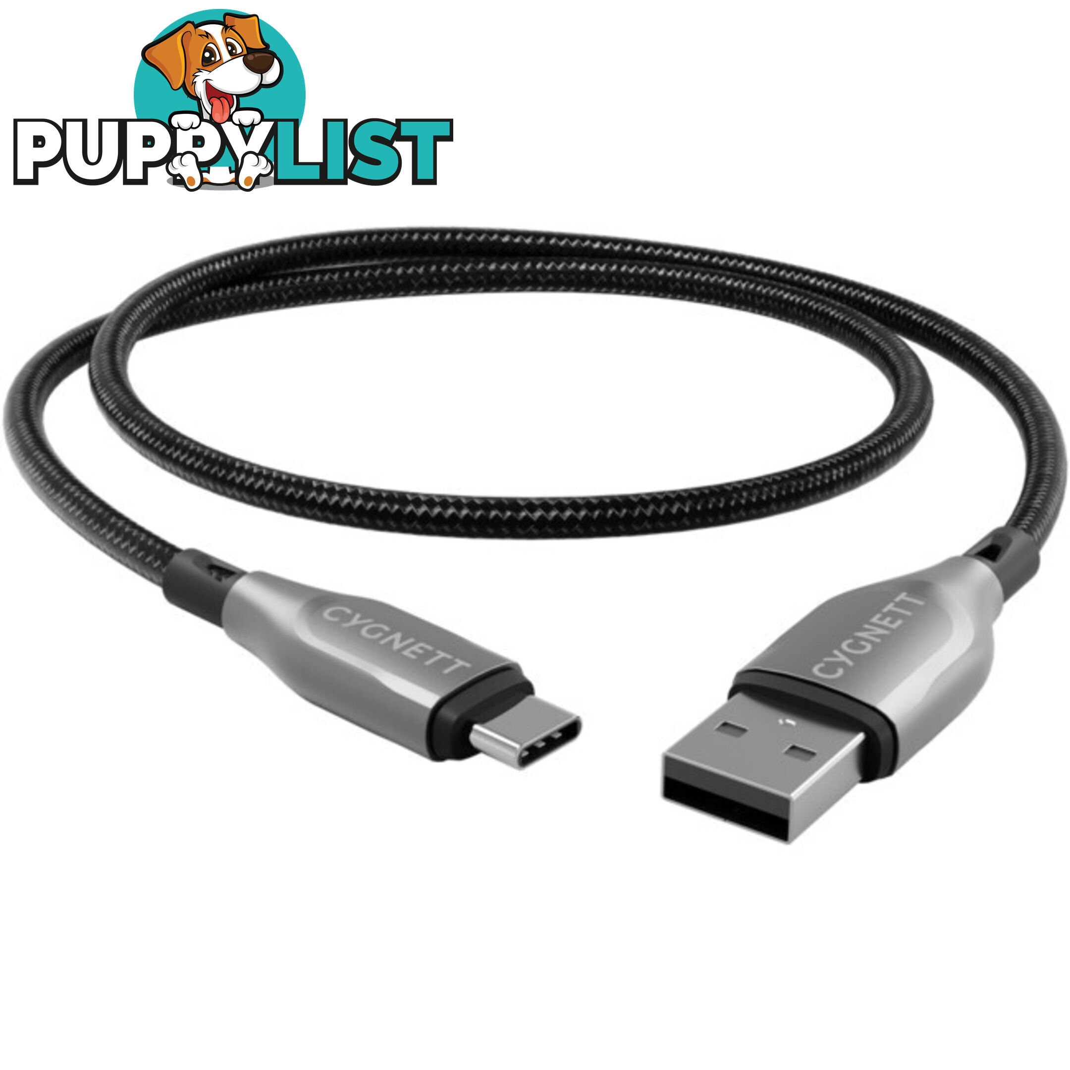 LC7876 BRAIDED USB-C TO USB-A LEAD 1M