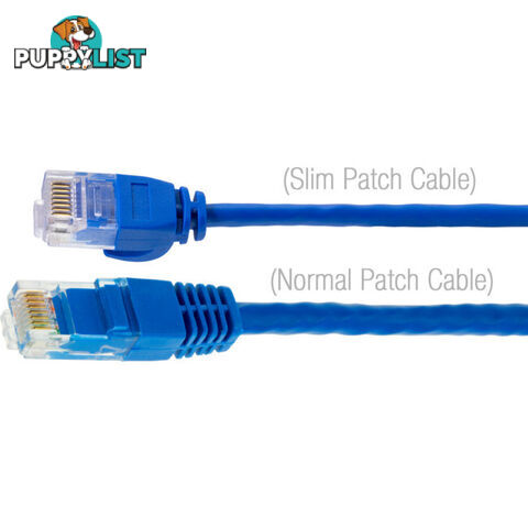 LC6SL0500BL 5M SLIM CAT6 PATCH LEAD BLUE ULTRA THIN