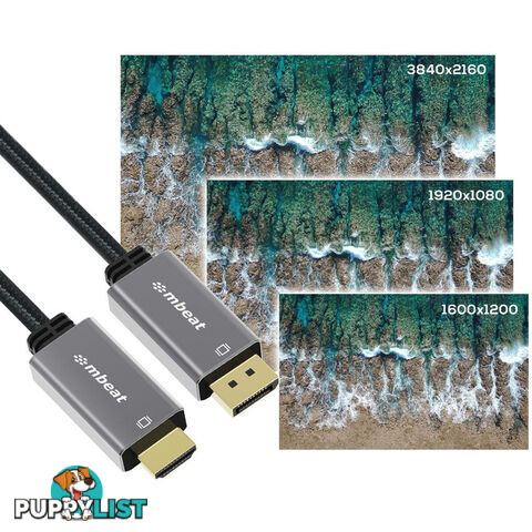 LC7980 1.8M DISPLAY PORT TO HDMI 4K TOUGHLINK