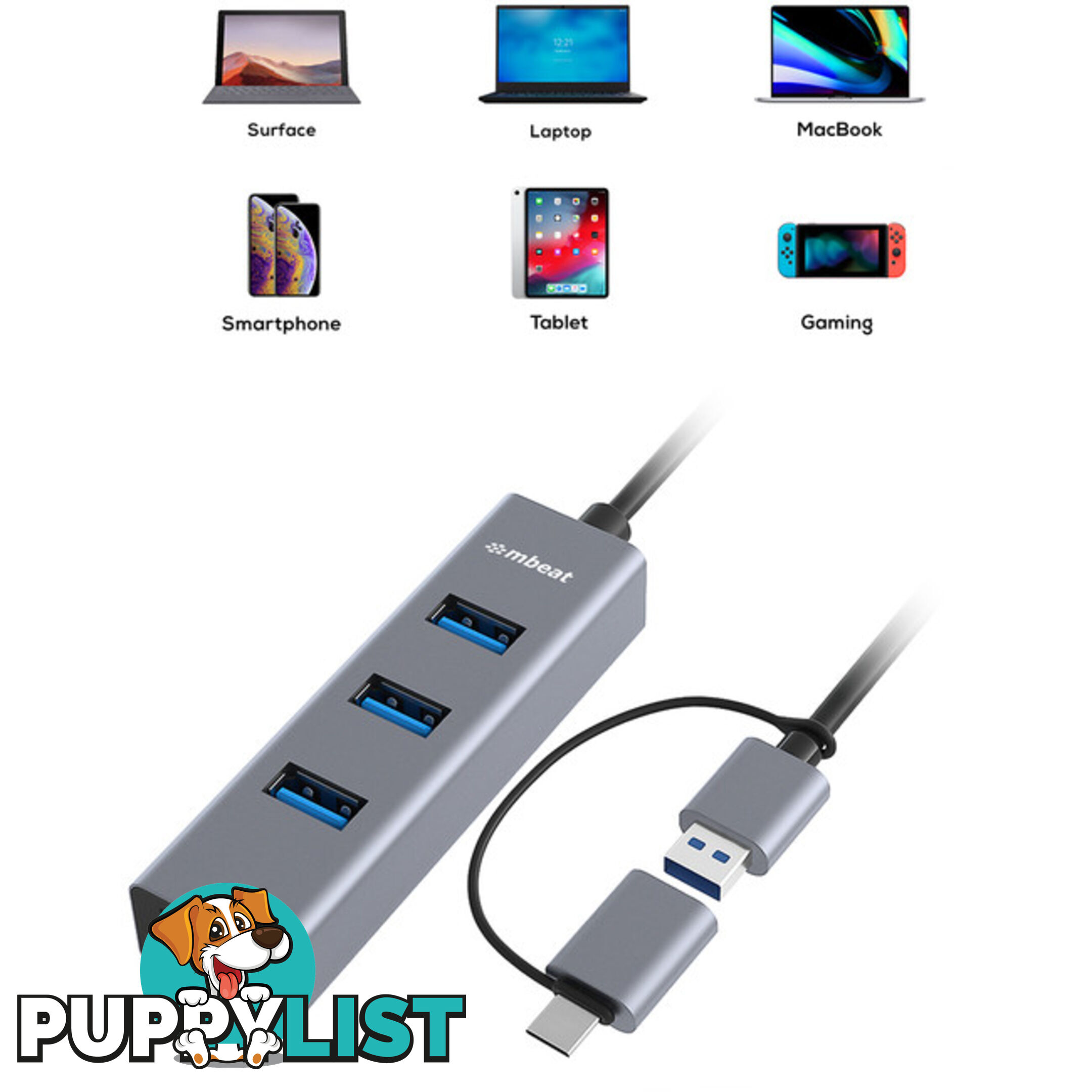 CU3HE331G 3 PORT USB3.0 HUB + GIGA LAN USB-C CONVERTER