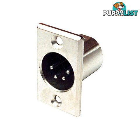 PD5356 4 PIN PANEL XLR PLUG METAL RECTANGULAR