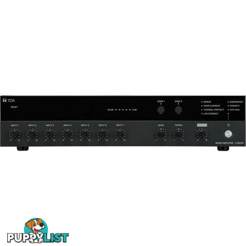 A3648D 480W NETWORK CLASS D MIXER AMP 2 ZONE 7 INPUTS 100V-18/16 OHM