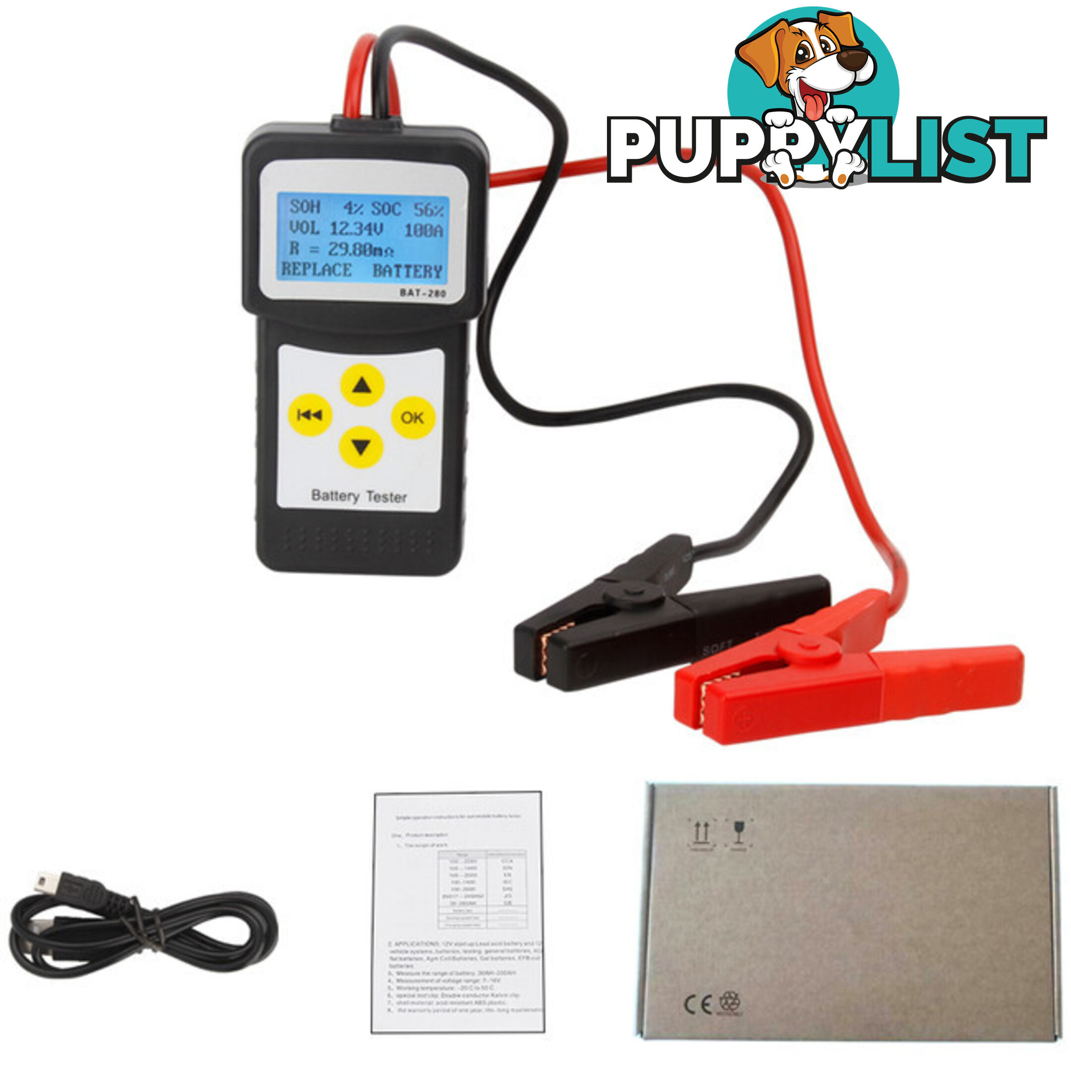 MICRO280 DIGITAL CAR BATTERY TESTER MINIMUM 30AH BATTERY CRANKING CHARGING TEST