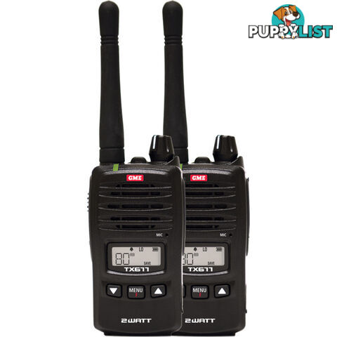 TX677TP 2W UHF CB HANDHELD TWIN PACK GME