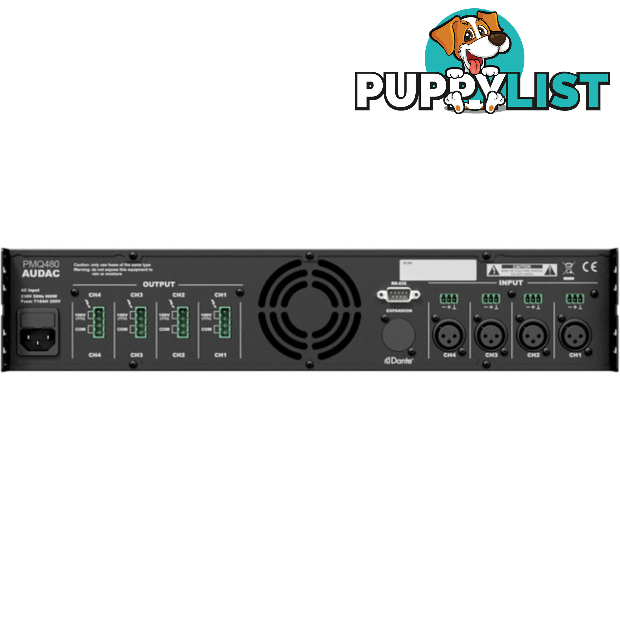 PMQ480 4 CH 100V POWER AMP - 4X 480W WAVE DYNAMICS DSP -2RU - RS232