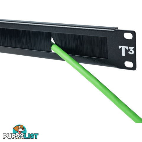 2762T3 19" 1RU BRUSH RACK PATCH PANEL