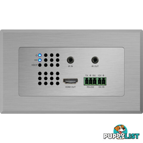 HEX11WPRX HDMI WALL PLATE HDBASET RX RS-232 AND IR UPTO 70M (4K- 40M)