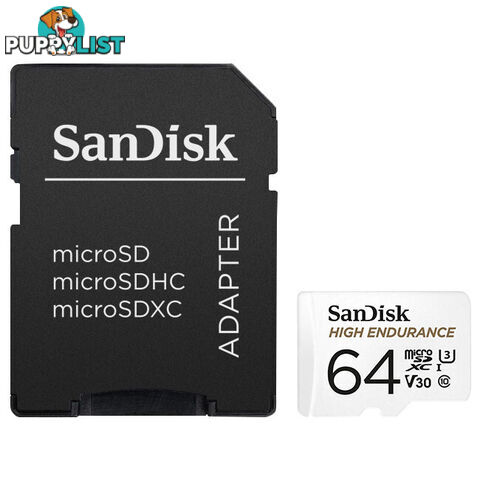 MSD64HE 64G MICRO SD CARD HIGH ENDURANCE 100MB SD ADAPTER