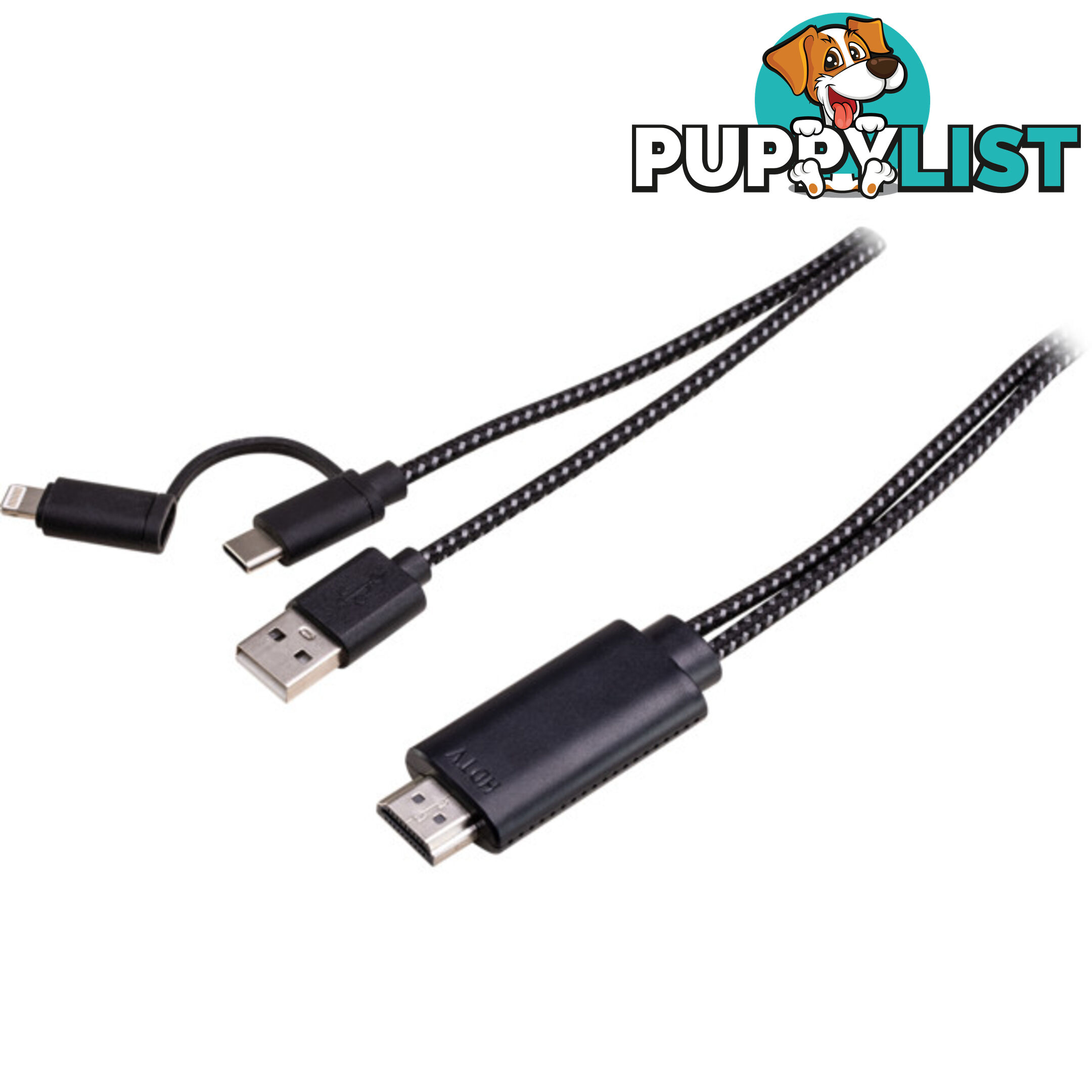 C8P2HDMI TYPE-C LIGHTNING TO HDMI LEAD 1.8M 8 PIN AND TYPE C 2 IN 1