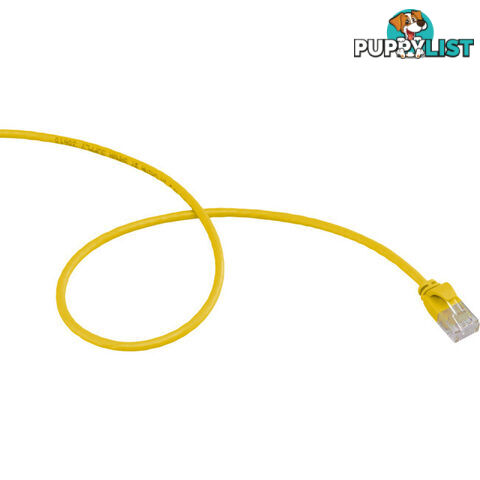 LC6SL0200YL 2M SLIM CAT6 PATCH LEAD YELLOW ULTRA THIN