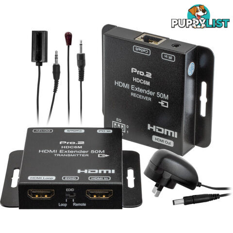 HDC6M HDMI OVER CAT6 EXTENDER [50M] 1080P LOOPOUTEDID POC