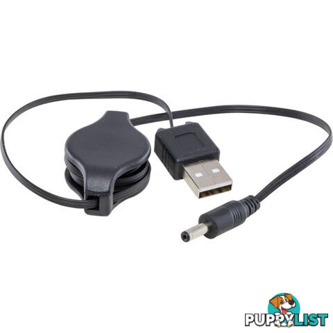 LC7224 RETRACTABLE USB TO DC - 0.8M PLUG TO PLUG USB2 TO 1.3MM DC