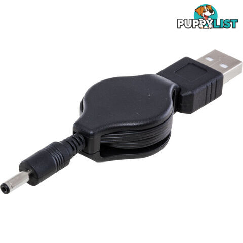 LC7224 RETRACTABLE USB TO DC - 0.8M PLUG TO PLUG USB2 TO 1.3MM DC