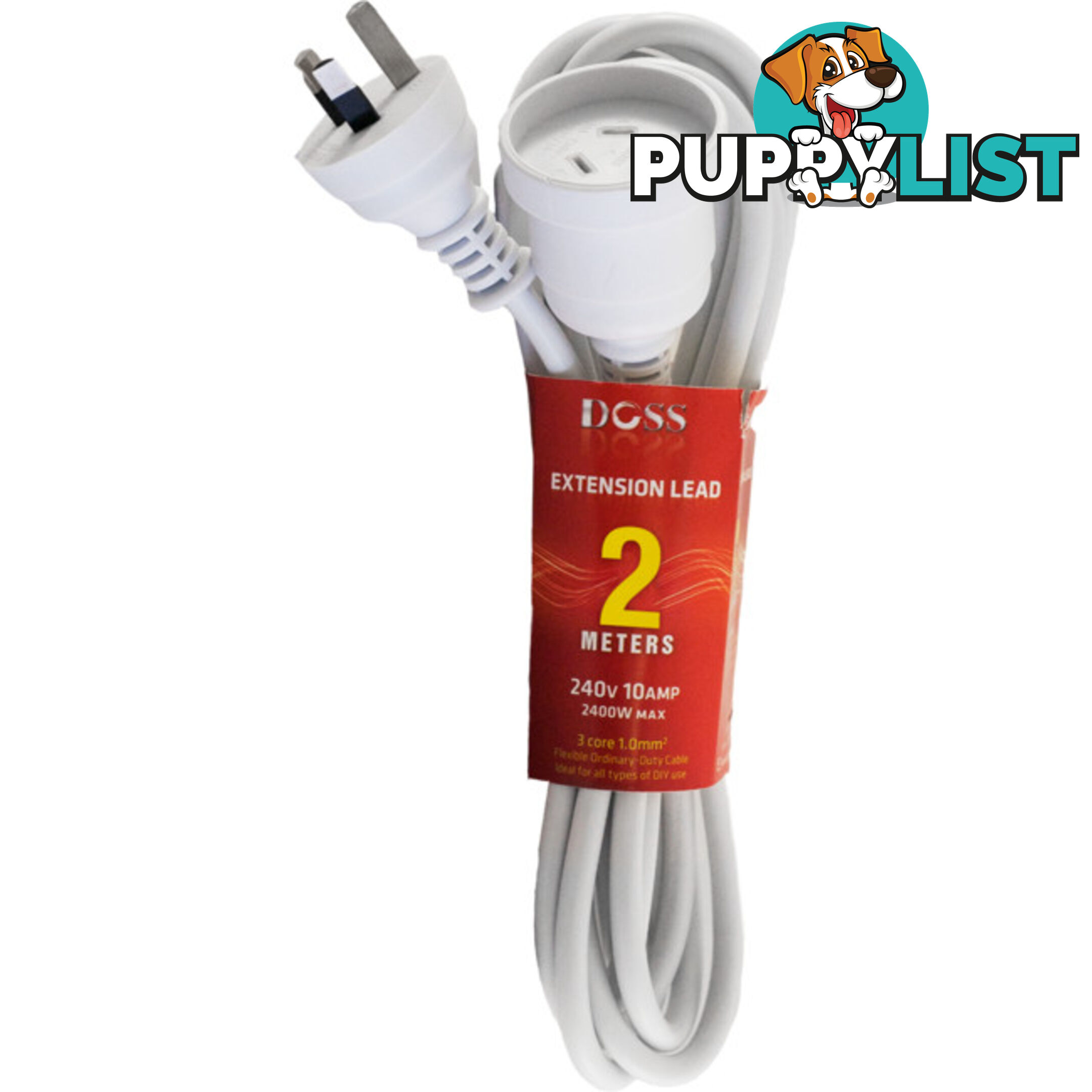 EXL2M 2M POWER EXTENSION LEAD WHITE DOSS